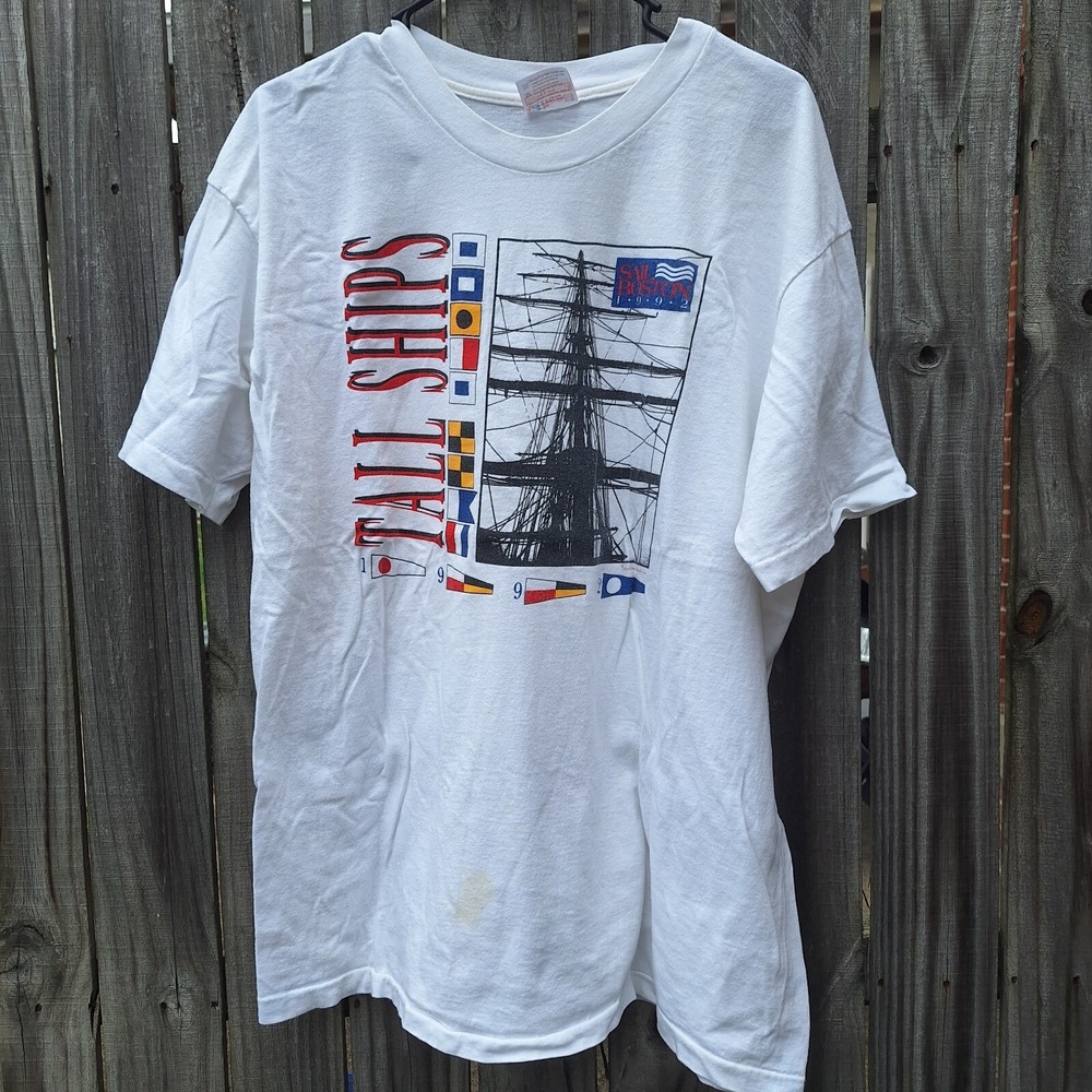 Vintage 1992 Sail Boston Massachusetts New England Travel Destination Tshirt XL